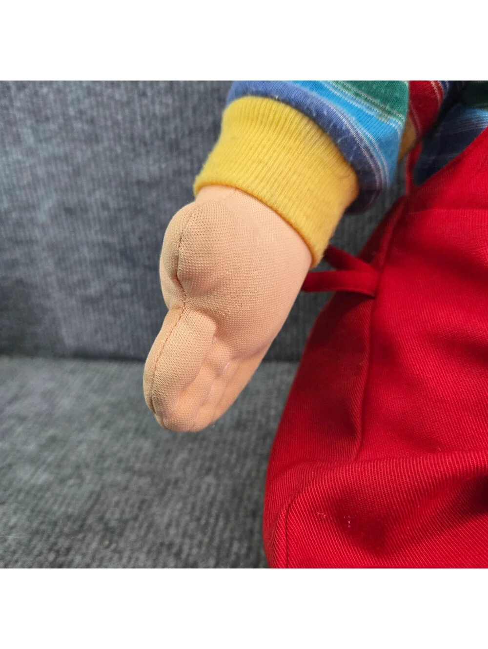 My Buddy Doll Plush Toy Red Overalls Rainbow Shirt